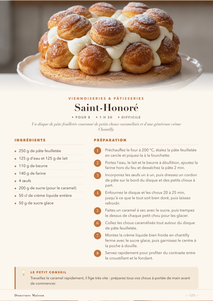 Page recette — Saint-Honoré