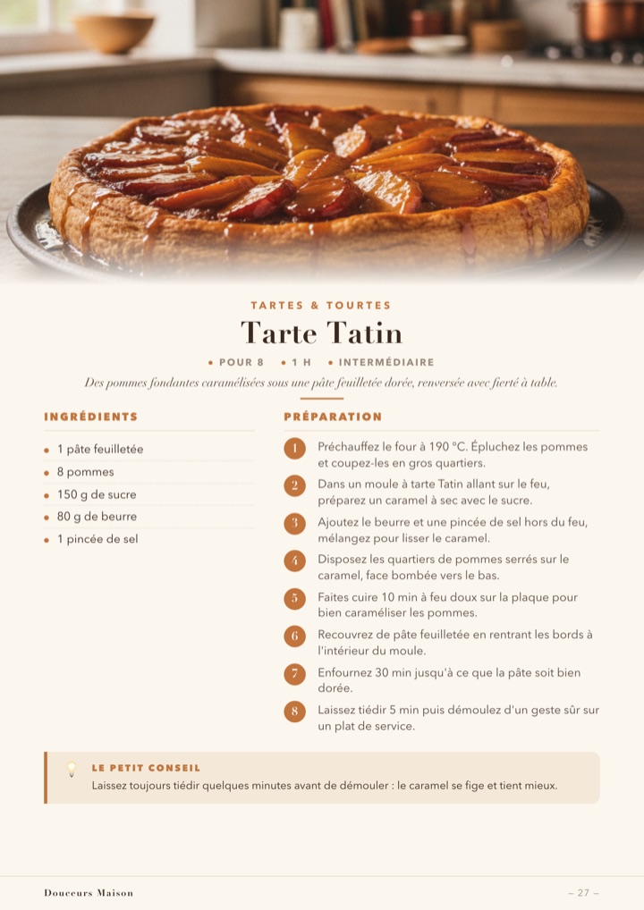 Page recette — Tarte Tatin